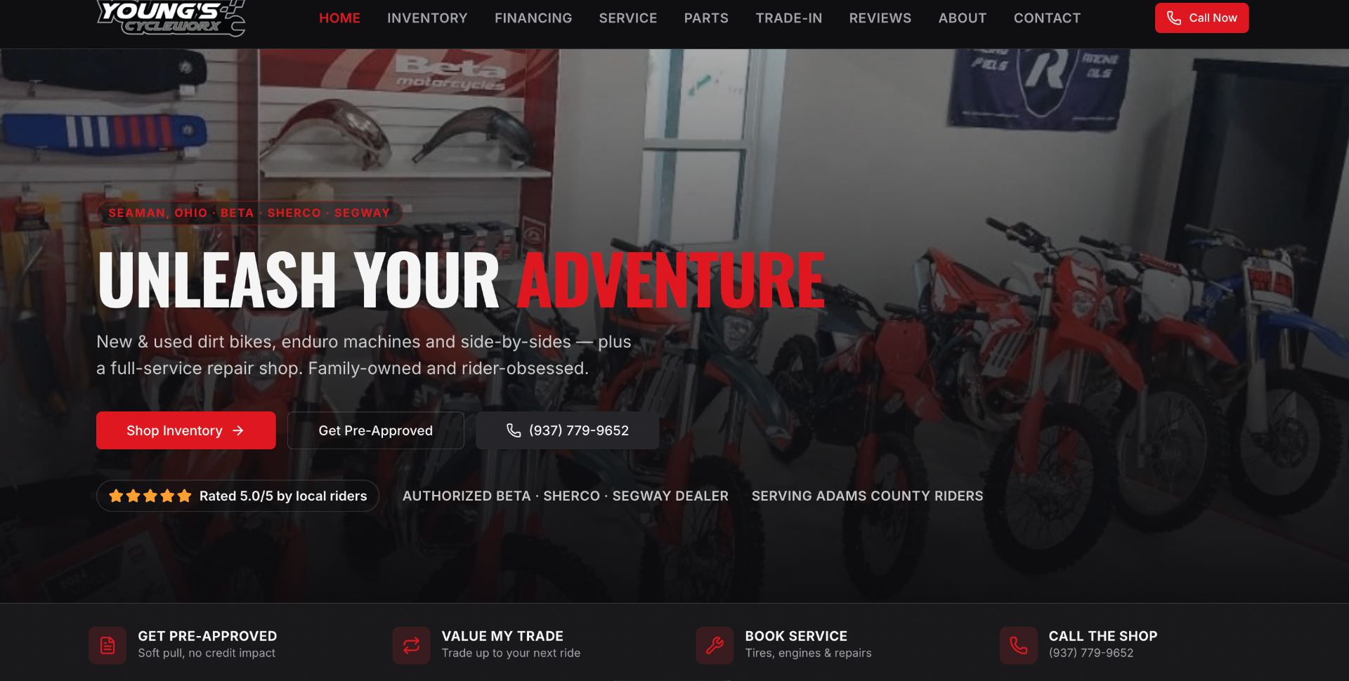 Young's Cycleworx — powersports dealer site